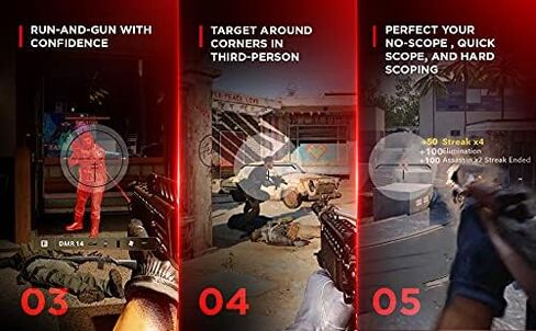 HipShotDot D-Series Care Pack - Reusable Transparent Aim Sight Assist TV Decals - Gaming Television or Monitor Decal for FPS Video Games Compatible with PC, Xbox & PlayStation (1.0 Red) in Saudi Arabia