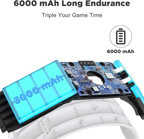 حزام راس بطارية 6000mAh لاوكيولوس كويست 2، حزام ايليت بديل قابل للتعديل لبطارية ميتا/كويست 2 القابلة لاعادة الشحن لتعزيز تجربة اللعب، ملحقات كومفورت كويست 2 للاطفال والكبار in Kuwait