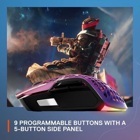 SteelSeries Aerox 5 Wireless – Destiny 2: Lightfall Edition – ماوس ألعاب خفيف الوزن 74 جرام – 18000 CPI – مستشعر TrueMove Air البصري – مقاوم للماء – عمر بطارية يزيد عن 180 ساعة – عناصر مجانية داخل اللعبة in Kuwait