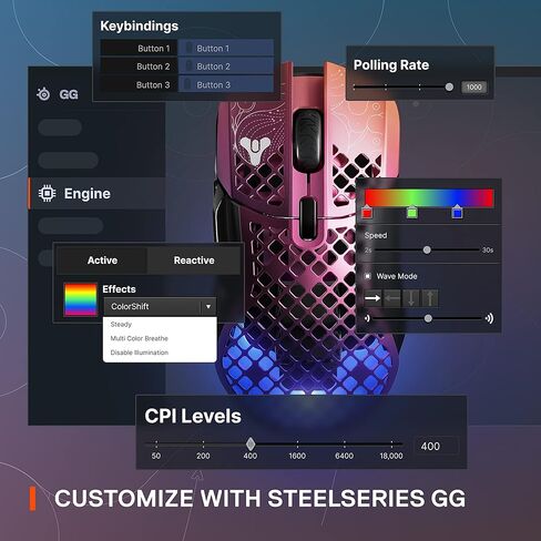SteelSeries Aerox 5 Wireless – Destiny 2: Lightfall Edition – ماوس ألعاب خفيف الوزن 74 جرام – 18000 CPI – مستشعر TrueMove Air البصري – مقاوم للماء – عمر بطارية يزيد عن 180 ساعة – عناصر مجانية داخل اللعبة in Kuwait