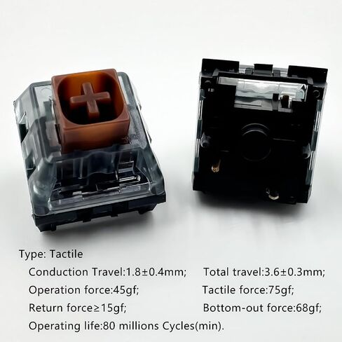 Kailh Box White V2 Switches للوحة المفاتيح الميكانيكية، 5-Pin 45gf Clicky/الغبار والماء/مفاتيح الألعاب (36 قطعة) in Kuwait