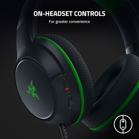 Razer Kaira X Wired Headset for Xbox Series X|S, Xbox One, PC, Mac & Mobile Devices: Triforce 50mm Drivers - HyperClear Cardioid Mic - Memory Foam Ear Cushions - On-Headset Controls - Black (Renewed) in Kuwait