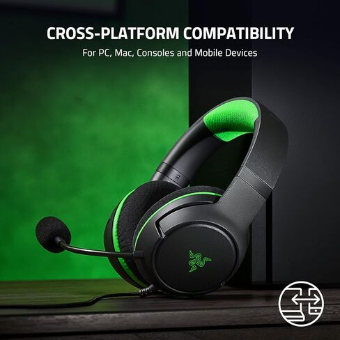 Razer Kaira X Wired Headset for Xbox Series X|S, Xbox One, PC, Mac & Mobile Devices: Triforce 50mm Drivers - HyperClear Cardioid Mic - Memory Foam Ear Cushions - On-Headset Controls - Black (Renewed) in Kuwait