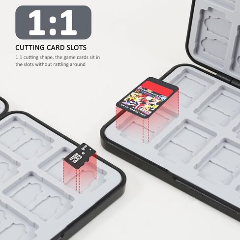 Yebowe Zelda Switch Game Card Case for Nintendo Switch/Lite/OLED, with 48 Micro SD Card Slots & 24 Game Card Slots, Cartoon Portable Game Card Holder Cartridge Storage Box Organizer for Switch in Kuwait