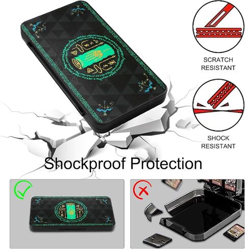Yebowe Zelda Switch Game Card Case for Nintendo Switch/Lite/OLED, with 48 Micro SD Card Slots & 24 Game Card Slots, Cartoon Portable Game Card Holder Cartridge Storage Box Organizer for Switch in Kuwait