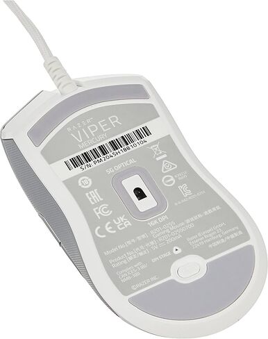 Razer Viper Ultralight Ambidextrous Wired Gaming Mouse: 2nd Generation Optical Mouse Switches 5G Optical Sensor - 71g Lightweight Design - Speedflex Cable - Mercury White in Saudi Arabia