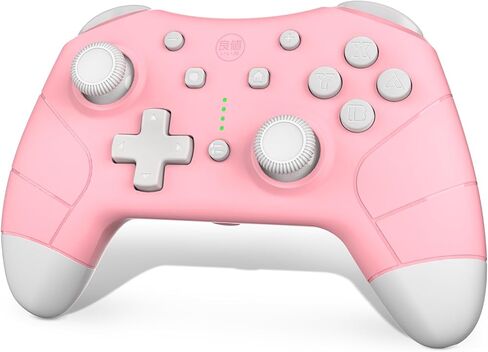 وحدة تحكم لاسلكية من آيين لنينتندو سويتش / لايت/سويتش أو ليد مع خاصية أميبو/أوتو فاير / التحكم في الحركة/ردود الفعل بالاهتزاز، وحدة تحكم احترافية لأذرع تحكم نينتندو سويتش - لون وردي in Kuwait