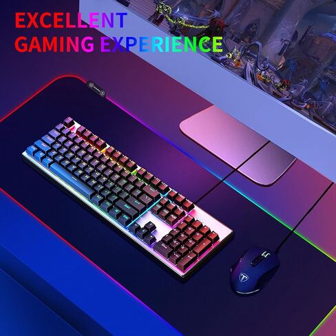 لوحة ماوس ألعاب Eebeotow RGB كبيرة لينة ماوس ماوس الفأر 14 أنماط إضاءة RGB لوحات ماوس ممتدة للمكتب مضادة للماء تعمل باليو إس بي حجم R 31.5X12 بوصة in Kuwait
