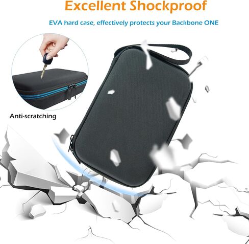 حافظة XINGFUDAO الصلبة متوافقة مع وحدة تحكم الألعاب المحمولة Backbone One لجهاز iPhone، حافظة Backbone One مع جيب شبكي لكابل USB، حقيبة وحدة تحكم ألعاب واقية محمولة مع شريط سهل الحمل in Kuwait