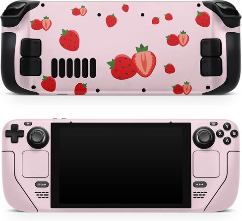 TACKY DESIGN Strawberry Skin Compatible with Steam Deck Skin, Pink Steam Deck Accessories Vinyl 3m Decal Cute Full wrap Kawaii Steam Deck Cover in Saudi Arabia