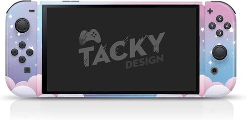 غلاف Tacky Design Clouds متوافق مع غلاف Nintendo Switch OLED - مجموعة ملصقات OLED من الفينيل الفاخر 3M Blue kawaii Nintendo Switch - Switch OLED Skin لوحدة التحكم، قفص الاتهام، غلاف Joy Con - ملصق ملتف بالكامل in Saudi Arabia