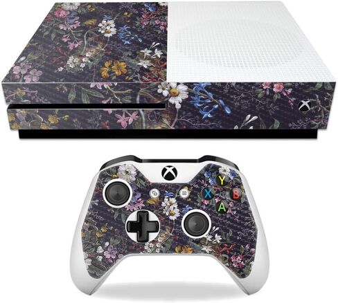 غلاف MightySkins من ألياف الكربون لجهاز Microsoft Xbox One S - Midnight Blossom | لمسة نهائية واقية ومتينة من ألياف الكربون | سهل التطبيق والإزالة وتغيير الأنماط | صنع في الولايات المتحدة الأمريكية in Kuwait