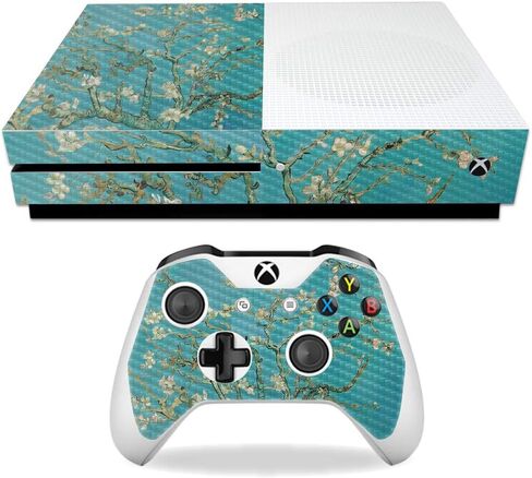 غلاف MightySkins من ألياف الكربون لجهاز Microsoft Xbox One S - Midnight Blossom | لمسة نهائية واقية ومتينة من ألياف الكربون | سهل التطبيق والإزالة وتغيير الأنماط | صنع في الولايات المتحدة الأمريكية in Kuwait