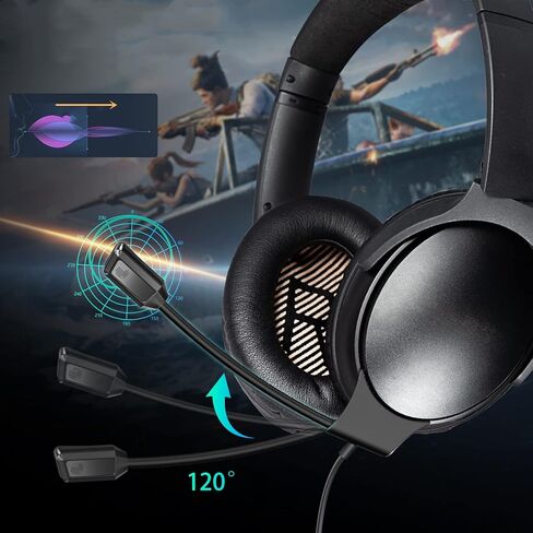 اكويلو كيبل بديل لسماعة راس ميكروفون بوم QC35 II مع مفتاح كتم الصوت متوافق مع سماعات بوز كوايت كومفورت 35 (QC35) وكوايت كومفورت 35 II، يعمل مع ذراع تحكم بلاي ستيشن 4 وبلاي ستيشن 5 واكس بوكس ون in Kuwait