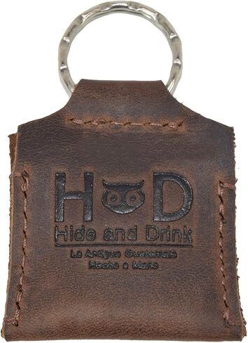 Rustic Leather Switch Cartridge Game Keychain/SD Card/Guitar Pick Holder Handmade by Hide & Drink (Charcoal Black) in Saudi Arabia