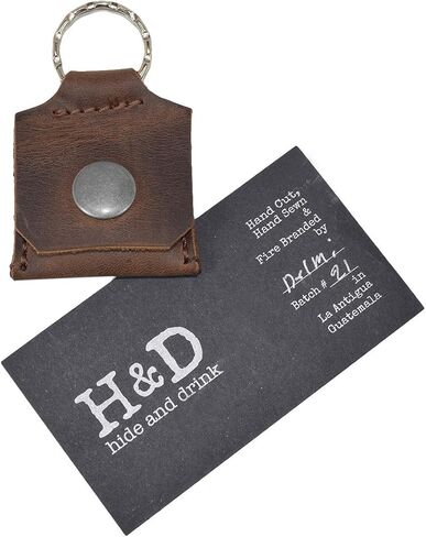 Rustic Leather Switch Cartridge Game Keychain/SD Card/Guitar Pick Holder Handmade by Hide & Drink (Charcoal Black) in Saudi Arabia