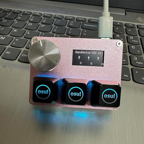 BTXETUEL SayoDevice O3C OSU لوحة مفاتيح قاعة الزناد السريع، مفاتيح مفاتيح خطية مغناطيسية، لوحة مفاتيح مع مقبض وشاشة، نسخ لصق، Shotcut، لوحة مفاتيح صغيرة Macro Hotswap.... | ألعاب إيقاع Geometry Dash OSU، مع مقبض وشاشة، نسخ ولصق، Shotcut، Macro Hotswap M in Kuwait