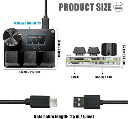 BTXETUEL SayoDevice O3C OSU Keyboard Rapid Trigger Hall Switches Magnetic Linear Switches Keyboard with Knob and Screen,Copy Paste,Shotcut,Macro Hotswap Mini Keypad.… (with OSU keycaps-Black) in Saudi Arabia