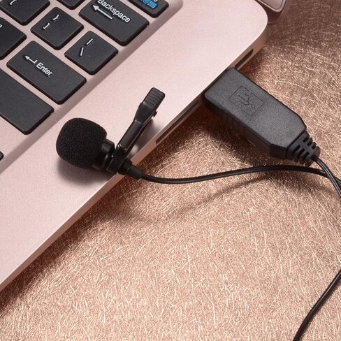 ميكروفون PChero USB Lavalier Lapel، مشبك USB للكمبيوتر، ميكروفون للتوصيل والتشغيل للكمبيوتر الشخصي، Mac، الكمبيوتر المحمول، YouTube، Skype، Tiktok، التسجيل، البث الصوتي، الألعاب in Kuwait