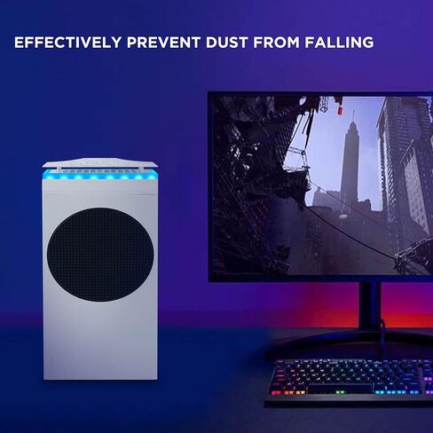 زابور مروحة تبريد لجهاز Xbox Series S مع 7 انواع من شريط اضاءة RGB الملون، تبريد عالي الاداء، ضوضاء منخفضة، 3 سرعات قابلة للتعديل مع مؤشر LED ومنفذي USB اضافيين in Kuwait