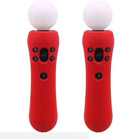 (حمراء) قطعتان من الغطاء المطاطي والسيليكون المضاد للانزلاق لجهاز بلاي ستيشن 4 VR موف in Kuwait