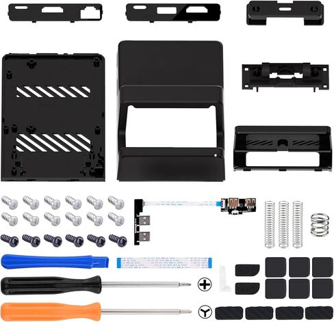مجموعة أدوات AiryDocky DIY من eXtremeRate، حافظة بديلة سوداء لقاعدة Nintendo Switch Dock، غطاء قاعدة تثبيت صغير محمول معاد تصميمه لجهاز Nintendo Switch OLED - الأصداف فقط، رقاقة قاعدة الإرساء ولوحة الدائرة غير متضمنة in Saudi Arabia