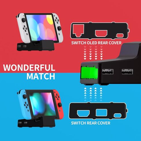 مجموعة أدوات AiryDocky DIY من eXtremeRate، حافظة بديلة سوداء لقاعدة Nintendo Switch Dock، غطاء قاعدة تثبيت صغير محمول معاد تصميمه لجهاز Nintendo Switch OLED - الأصداف فقط، رقاقة قاعدة الإرساء ولوحة الدائرة غير متضمنة in Saudi Arabia