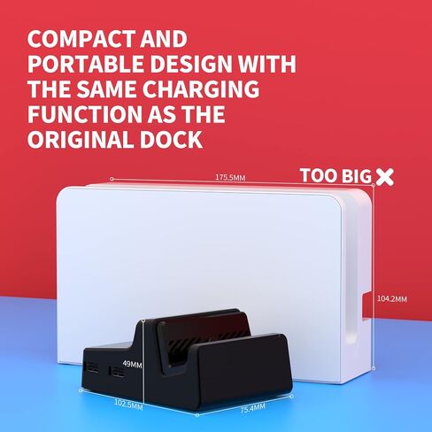 مجموعة أدوات AiryDocky DIY من eXtremeRate، حافظة بديلة سوداء لقاعدة Nintendo Switch Dock، غطاء قاعدة تثبيت صغير محمول معاد تصميمه لجهاز Nintendo Switch OLED - الأصداف فقط، رقاقة قاعدة الإرساء ولوحة الدائرة غير متضمنة in Saudi Arabia
