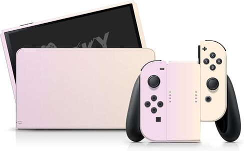 Tacky Design Classic Solid Color Purple Skin Compatible with Nintendo Switch OLED Skin - Vinyl 3M Nintendo Switch OLED Stickers Set - Cute Switch OLED Skin for Console, Dock, Joy Con- Decal Full Wrap in Saudi Arabia