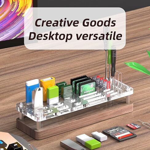 25 Slot Wooden Memory Card Case Box and USB Drive Stand - SD Card Holder, Micro SD Case, Mobile Card Taking Needle - FSNH01M in Saudi Arabia