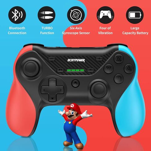 ALIENGT 【ترقية 】 وحدة تحكم لاسلكية احترافية متوافقة مع Switch/Switch Lite، عصا التحكم في لوحة الألعاب عن بعد، وحدة تحكم لاسلكية لوحدة تحكم Switch مع وظيفة Turbo/6 محاور جيروسكوبية/Amibo/الاستيقاظ/لقطة الشاشة in Kuwait