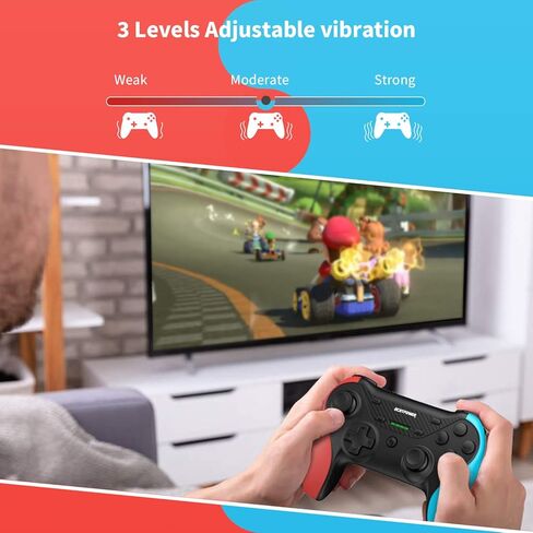 ALIENGT 【ترقية 】 وحدة تحكم لاسلكية احترافية متوافقة مع Switch/Switch Lite، عصا التحكم في لوحة الألعاب عن بعد، وحدة تحكم لاسلكية لوحدة تحكم Switch مع وظيفة Turbo/6 محاور جيروسكوبية/Amibo/الاستيقاظ/لقطة الشاشة in Kuwait