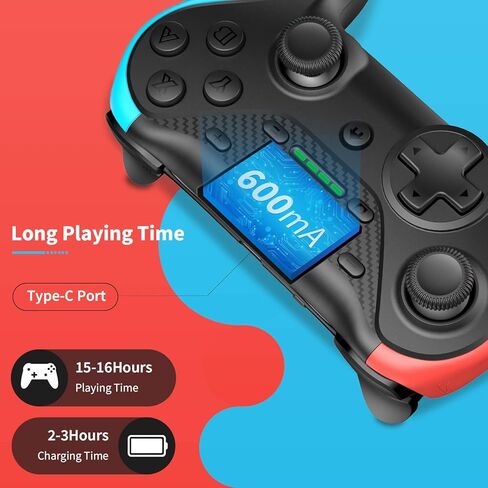 ALIENGT 【ترقية 】 وحدة تحكم لاسلكية احترافية متوافقة مع Switch/Switch Lite، عصا التحكم في لوحة الألعاب عن بعد، وحدة تحكم لاسلكية لوحدة تحكم Switch مع وظيفة Turbo/6 محاور جيروسكوبية/Amibo/الاستيقاظ/لقطة الشاشة in Kuwait