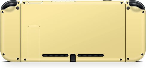 تصميم تاكي كلاسيكي بألوان باستيل صلبة، جلد أصفر وبرتقالي متوافق مع نينتندو سويتش، ملصقات فينيل 3M غطاء كامل على شكل قمر (أصفر) in Kuwait