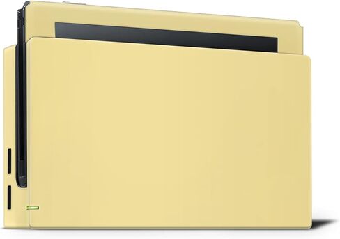 تصميم تاكي كلاسيكي بألوان باستيل صلبة، جلد أصفر وبرتقالي متوافق مع نينتندو سويتش، ملصقات فينيل 3M غطاء كامل على شكل قمر (أصفر) in Kuwait