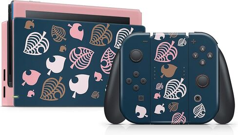 Tacky design Leaves Skin Compatible with Nintendo Switch, Vinyl 3m Sticker Pastel Blue Switch, Full wrap Cover in Saudi Arabia