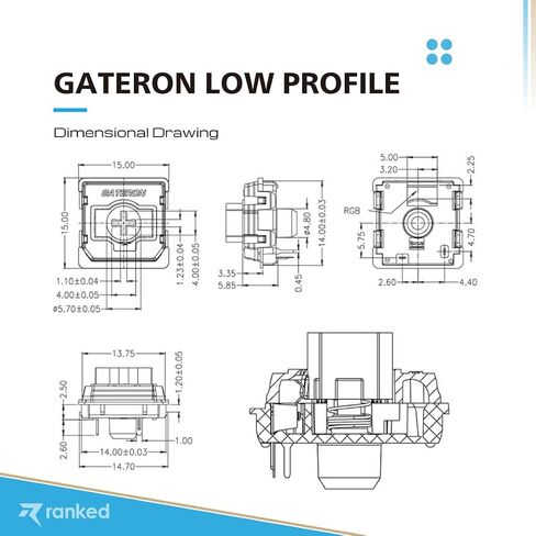 مفاتيح مفاتيح Gateron ks-27 المصنفة منخفضة المستوى للوحات مفاتيح الألعاب الميكانيكية | طبق مثبت (جاتيرون بني، 90 قطعة) in Kuwait