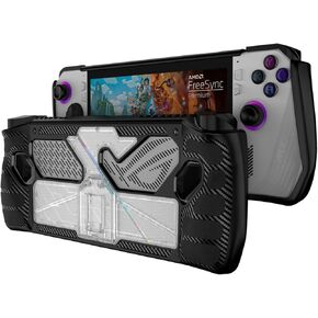 حافظة MES MERRY بمسند لجهاز ASUS ROG Ally لعام 2023، وملحقات ROG Ally 7، وغطاء واقٍ مع حامل (أسود شفاف) in Kuwait