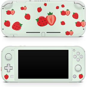 Tacky Design Strawberry Decal Skin Compatible with Nintendo Switch Lite Skin Wrap, Green Color Skin for Nintendo Switch Lite Cover, Premium Vinyl 3M Full Wrap Decal. in Saudi Arabia