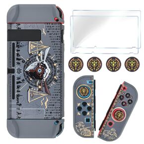 حافظة واقية قابلة للإرساء من DLseego لجهاز Nintendo Switch، وغطاء صلب Zelda Frosted مع قطعتين من واقيات الشاشة الزجاجية و4 قطع من أغطية قبضة الإبهام - Zelda in Kuwait