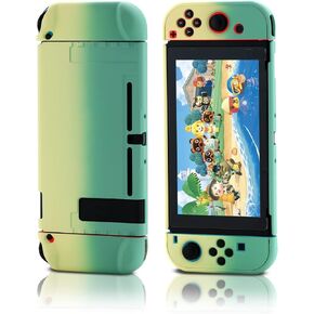 HEATFUN Switch Protective Case, Switch Hard Shell Case with 2 Switch Thumb Grip Caps, Switch Case Green