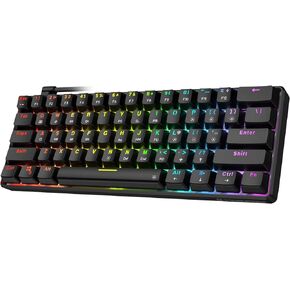 Punkston TH61 60% Mechanical Gaming Keyboard,RGB Backlit Wired Ultra-Compact Mini Mechanical Keyboard Full Keys Programmable Black (Hot-Swappable Optical Yellow, White)