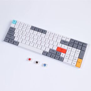 Odycle Low Profile Mechanical Keyboard, 99 Keys Triple-Mode 2.4G/USB-C/Bluetooth Wireless Mechanical Keyboard with RGB Backlit, Compatible with Windows and Mac OS Systems, Brown Switch,White in Saudi Arabia