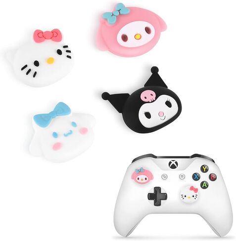 DLseego Cat & Evil Rabbit 4PCS Thumb Grips Caps for Xbox One PS5 PlayStation4 DualSense Switch Pro Wireless Controller Steam Deck, Soft Silicone Anti-Slip Button Cap Japanese Cartoon 3D Joystick Cover in Kuwait