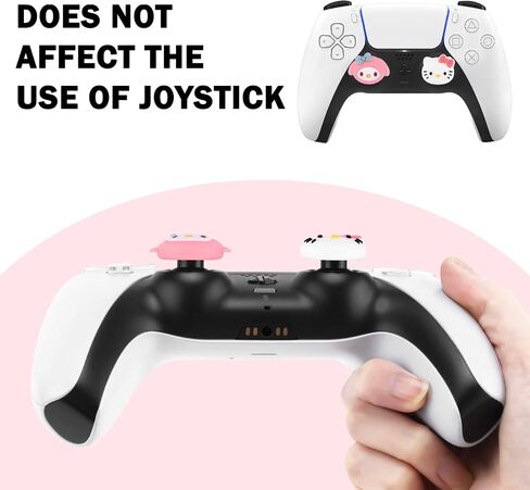 DLseego Cat & Evil Rabbit 4PCS Thumb Grips Caps for Xbox One PS5 PlayStation4 DualSense Switch Pro Wireless Controller Steam Deck, Soft Silicone Anti-Slip Button Cap Japanese Cartoon 3D Joystick Cover in Kuwait