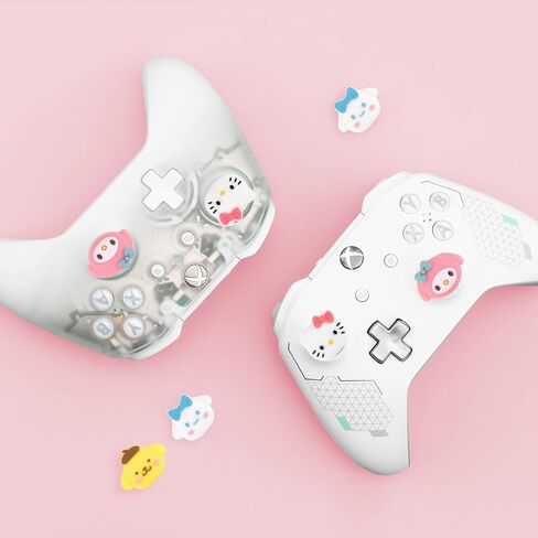 DLseego Cat & Evil Rabbit 4PCS Thumb Grips Caps for Xbox One PS5 PlayStation4 DualSense Switch Pro Wireless Controller Steam Deck, Soft Silicone Anti-Slip Button Cap Japanese Cartoon 3D Joystick Cover in Kuwait