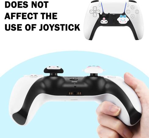 DLseego Cat & Evil Rabbit 4PCS Thumb Grips Caps for Xbox One PS5 PlayStation4 DualSense Switch Pro Wireless Controller Steam Deck, Soft Silicone Anti-Slip Button Cap Japanese Cartoon 3D Joystick Cover in Kuwait