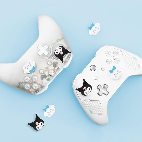 DLseego Cat & Evil Rabbit 4PCS Thumb Grips Caps for Xbox One PS5 PlayStation4 DualSense Switch Pro Wireless Controller Steam Deck, Soft Silicone Anti-Slip Button Cap Japanese Cartoon 3D Joystick Cover in Kuwait
