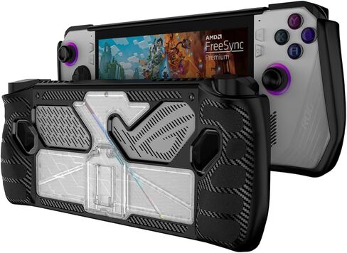 حافظة MES MERRY بمسند لجهاز ASUS ROG Ally لعام 2023، وملحقات ROG Ally 7، وغطاء واقٍ مع حامل (أسود شفاف) in Kuwait