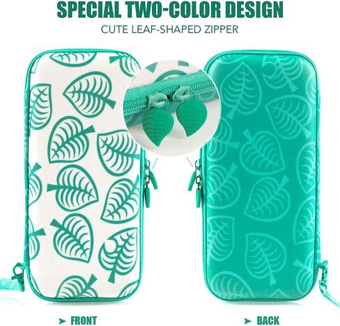 BTMETER Carrying Case for Nintendo Switch, New Leaf Crossing Travel Portable Storage Bag for NS Console and Accessories, with Screen Protectors & 4 Pcs Thumb Grips Caps & Hand Strap in Saudi Arabia